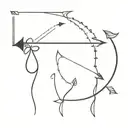 bow and arrow piercing tattoo design idea