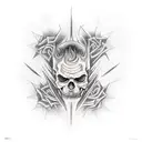 evil inside tattoo design idea