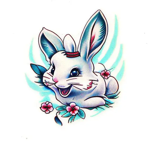 A Rabbit holding a rifle tattoo idea | TattoosAI