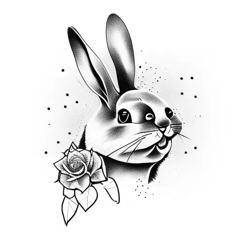 Playboy Bunny Tattoo on Back of Neck