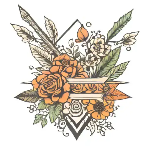 "A Walking Paradox" written in between flowery tribal arrow minimalist sternum tattoo tattoo design idea