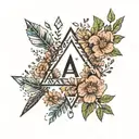 "A Walking Paradox" written in between flowery tribal arrow minimalist sternum tattoo tattoo design idea