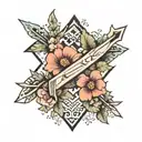 "A Walking Paradox" written in between flowery tribal arrow minimalist sternum tattoo tattoo design idea