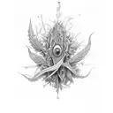 weed with schizophrenia  tattoo design idea