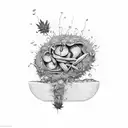 weed with schizophrenia  tattoo design idea