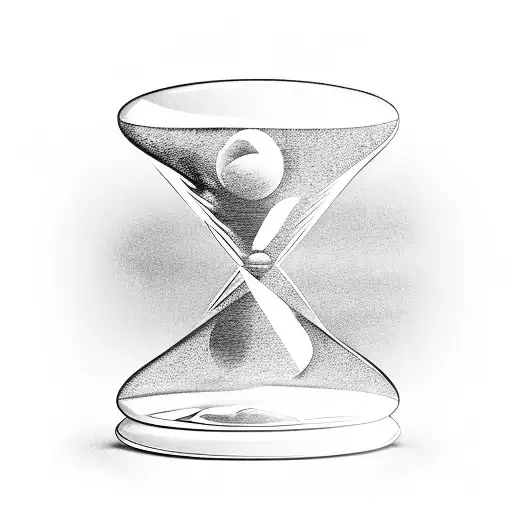 A minimalist hourglass symbolizing the fleeting nature of time tattoo design idea
