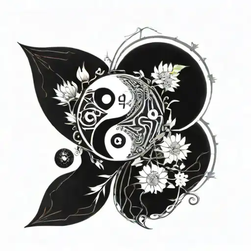 yin yang as a seed sprouting tattoo design idea