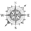 A compass surrounded by open books, symbolizing the endless journey of knowledge and exploration tattoo design idea