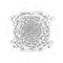 A maze-like labyrinth with a light bulb at its center, representing the intricate paths and discoveries of the mind tattoo design idea