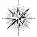 compass south with eagle wings replacing east and west tattoo design idea