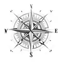 compass with eagle wings tattoo design idea