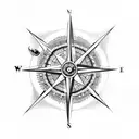 compass with eagle wings tattoo design idea