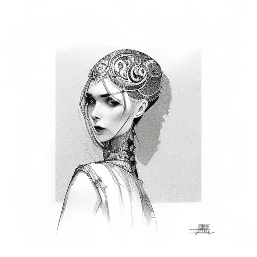 rear view mirror tattoo design idea