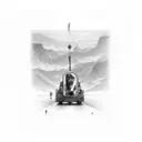 rear view mirror tattoo design idea