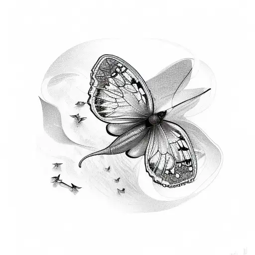 3 3D butterflies tattoo design idea