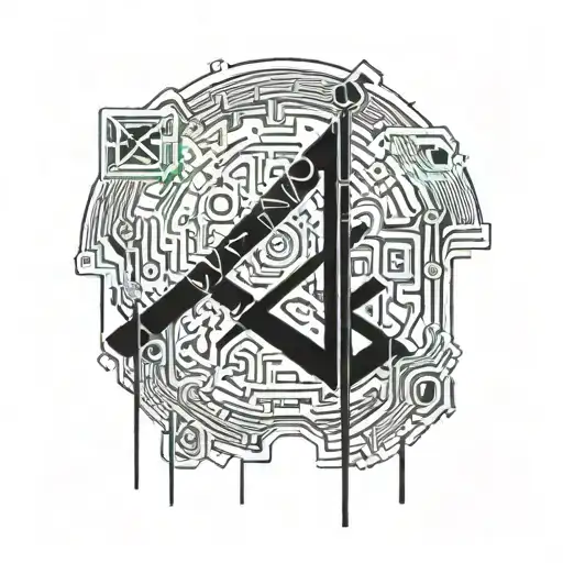 playstation logo + matrix code + digital veins like a power tattoo design idea