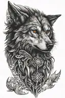 the witcher wolf pendant tattoo design idea