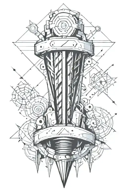 drill auger tattoo design idea