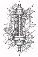 drill auger tattoo design idea