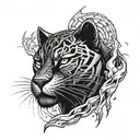 Black panther, gladiator, thunder storm tattoo design idea