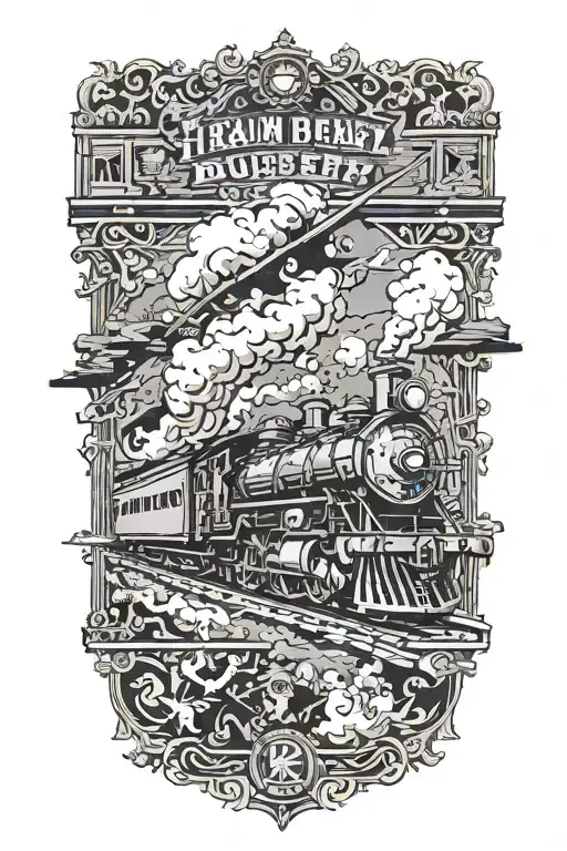 train robbery tattoo design idea