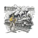 train robbery tattoo design idea