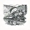 train robbery tattoo design idea