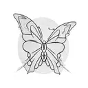 A beautiful butterfly flying over a serene beach at sunset tattoo design idea
