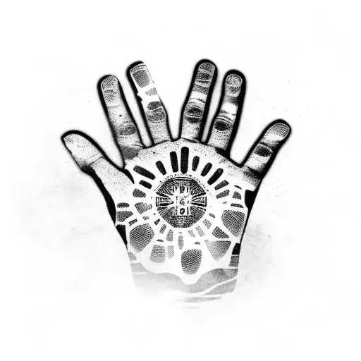 Handprint tattoo design idea