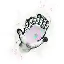 Baby Handprint with name AMELIA tattoo design idea