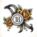 number 18 doubled tattoo design idea