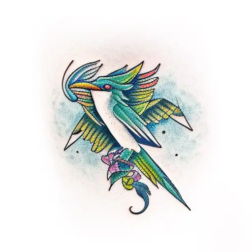 quetzal bird forearm   tattoo design idea