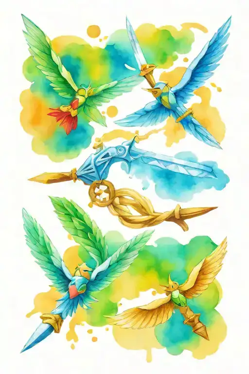 The 4 Links from Zelda Four Swords tattoo design idea