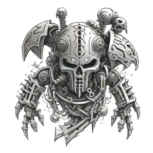 warhammer 40k necron tattoo design idea