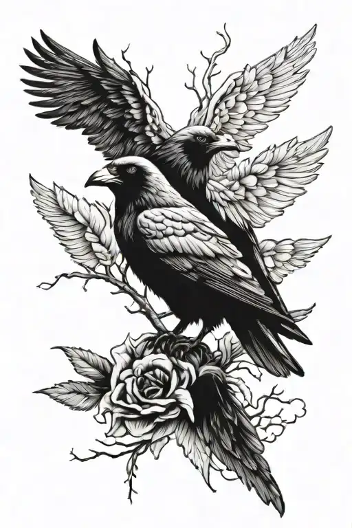 Two Headed Crow tattoo design idea