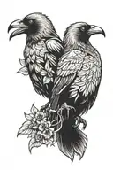 Two Headed Crow tattoo design idea