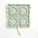 crochet granny square shape and integrate plants tattoo design idea
