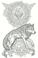 rush wolf tattoo design idea