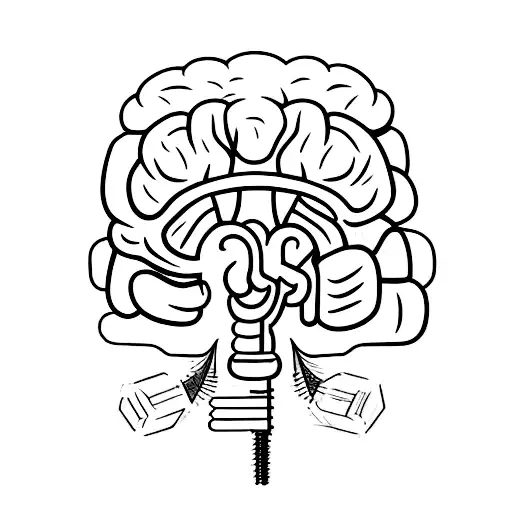 Dumbbell and brain tattoo design idea