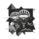 A geometric pattern inspired by the shapes of paragliders and kites, symbolizing the client's passion for both activities tattoo design idea