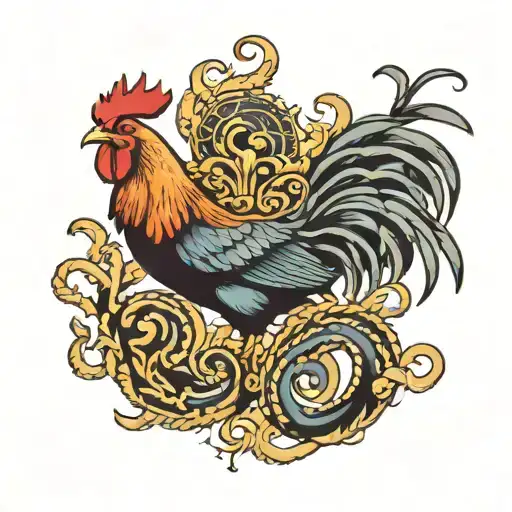 2. **Evil Navy Nautical Chicken Tattoo (Forearm Size)**:     - The sinister chicken coils around the forearm, its **blac tattoo design idea
