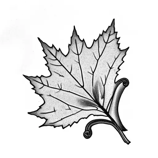 maple leaf with an ermine tattoo design idea