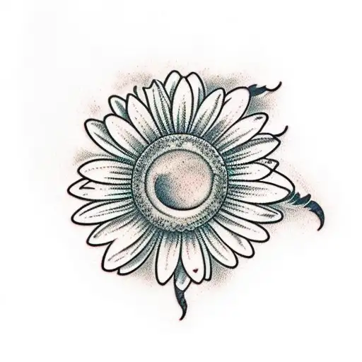 Bee and daisy flower tattoo design idea
