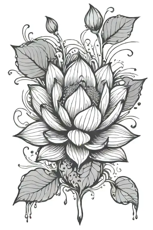 Lotus Flower: Emerging from the mud to bloom beautifully, it symbolizes overcoming adversity. tattoo design idea