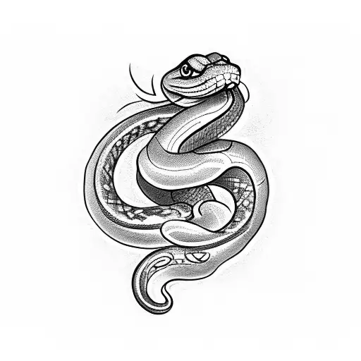 Tattoo of a small snake coming out of a woman's slightly open lips  tattoo design idea