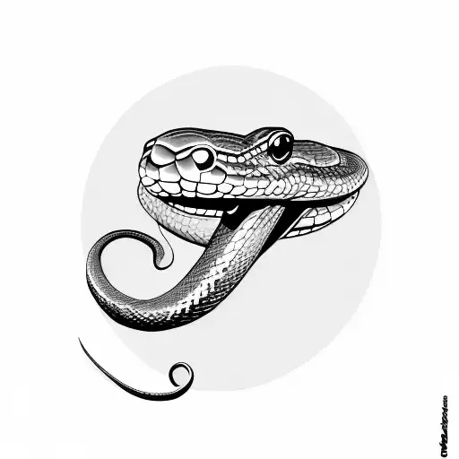 snake and lips tattoo design idea