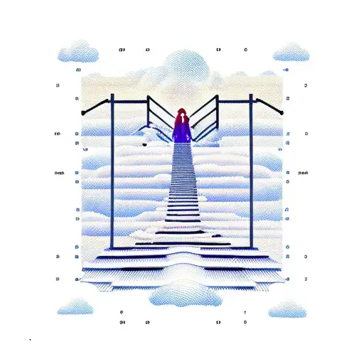 stairway to heaven with binary code background tattoo design idea