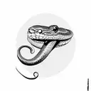 snake and lips tattoo design idea