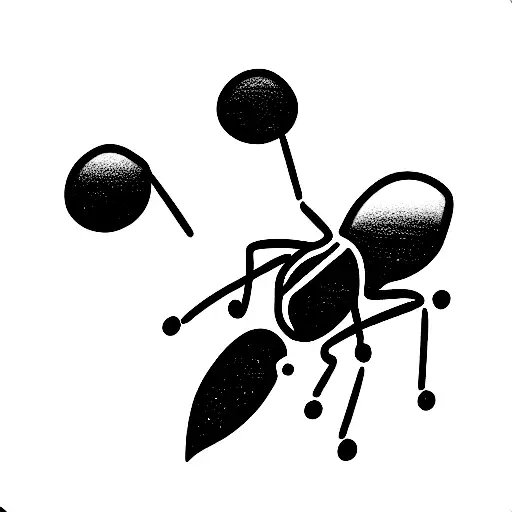 ant lifting laptop tattoo design idea