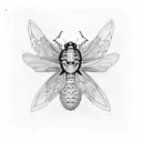 cyber cicada tattoo design idea